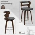thumbnail image 6 of Dycanpo 26" Counter Height Bar Stools Set of 3, Swivel Counter Stools with Back for Kitchen Island, Dark Gray, 6 of 9