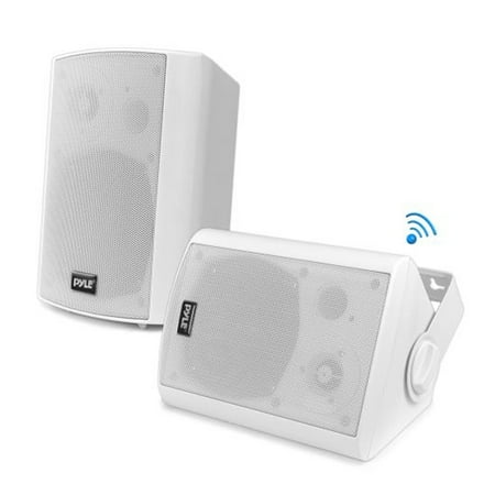 Pyle PDWR51BTWT Pyle Wall Mount Waterproof & Bluetooth Speakers, 5.25'' Indoor/Outdoor Speaker System (White)