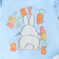 thumbnail image 3 of WIBACKER 0-18M Newborn Baby Girl Easter Outfits Short Sleeve Shirts with Rabbit Bunny Flared Bell Bottom Pants Set, 3 of 10