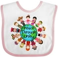 thumbnail image 3 of Inktastic Peace Through Unity Boys or Girls Baby Bib, 3 of 4