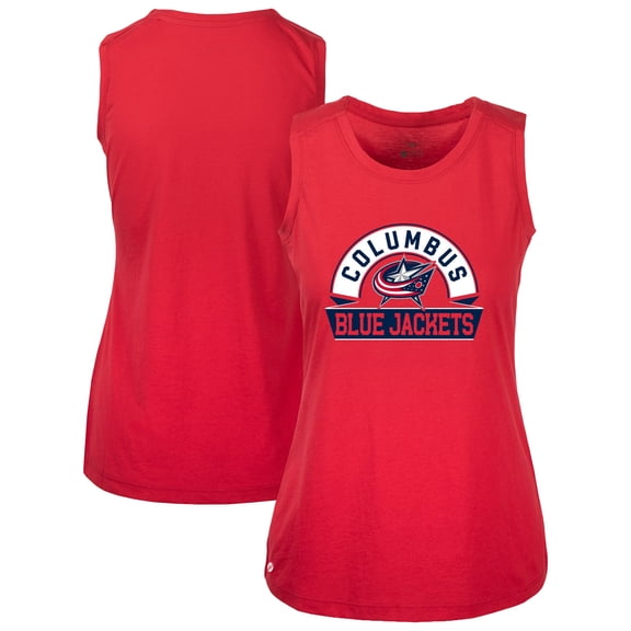 Women's Levelwear  Red Columbus Blue Jackets Macy Banner Arch Tank Top