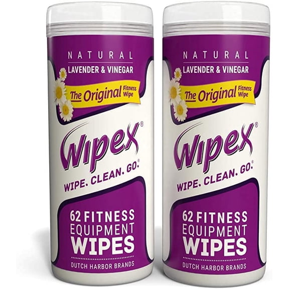 Wipex Fitness Equipment Wipes Canister Original Lavender 62ct, 2pk