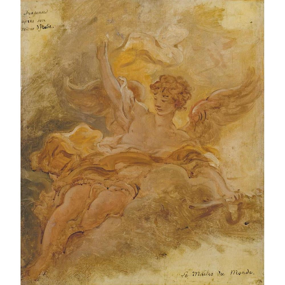 Jean-Honoré Fragonard 15x17 Black Modern Framed Museum Art Print Titled - The Master of the World