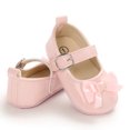thumbnail image 1 of Faithtur Princess Shoes Girls Solid Color Bowknot Footwear Walking Shoes, 1 of 9