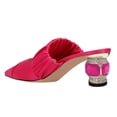 thumbnail image 2 of FSJ Women Chic Crystal Chunky Low Heel Mule Elastic Strap Pointy Close Toe Sandal Slip On Backless Slippers Slides Shoes Size 16 Pink, 2 of 4