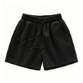 thumbnail image 5 of Womens Trendy Casual Sweat Shorts Drawstring Elastic Waist Flowy Shorts Lightweight Summer Workout Black XL, 5 of 5