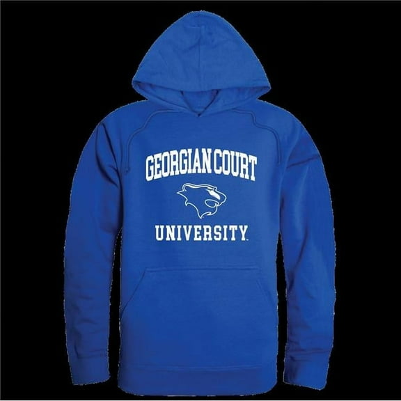 W Republic 569-521-RYL-05 Georgian Court University Lions Seal Hoodie, Royal - 2XL