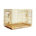 HOMEY PET Gold Dog Crate 36 Inch, Portable Folding Metal Wire Dog