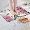 thumbnail image 2 of Eiffel Tower Bathroom Rug Mat,16"x24" Pink Butterfly Plush Bathroom Decor,Non Slip Soft Shaggy Microfiber Bath Mats for Tub Shower,Bathroom,Bedroom,Absorbent Water and Machine Washable, 2 of 4