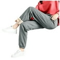 thumbnail image 3 of Gibobby Pantalones Casual Mujer Petite Moda Plus Harem Casual Encaje Mujer Sólidos Pantalones de Velvet Pantalones Elastic Velvet (Grey, S), 3 of 4