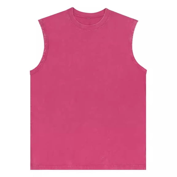 Gibobby Men's Cotton Linen Tank Top Shirts Casual Sleeveless Lace Up Beach Hippie Tops Bohemian Renaissance Pirate Tunic(M,Hot Pink)
