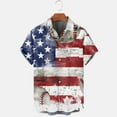 thumbnail image 4 of WAENQINLA Men's 4th of July Button-down Shirt Casual Short Sleeve Button down Hawaiian Shirts American Flag Independence Day Shirt, 4 of 5