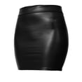 thumbnail image 2 of J. METHOD Women's Mini Skirt Stretch Knit Bodycon Slim Fit Pencil Solid Skirts Made in USA NEWSK09 Matt Black L, 2 of 6