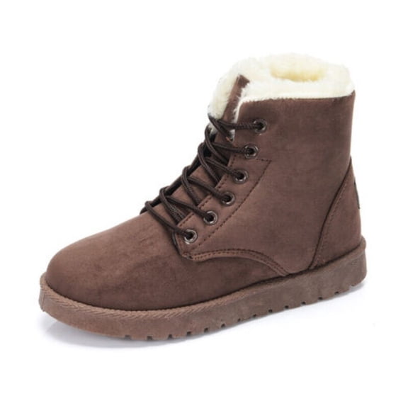 Waterproof Winter Women Shoes Snow Boots Fur-lined Slip on Warm Ankle