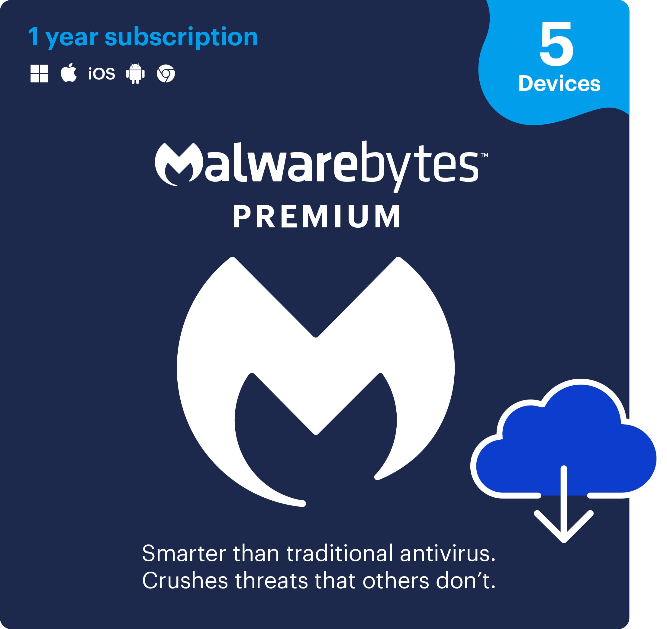 Malwarebytes Premium 5-Device, 1 Year Subscription - Walmart.com