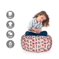 thumbnail image 2 of Watercolor Storage Toy Bag Chair, Abstract Watermelon Pattern in Triangles Hipster Hand Drawn Tropical, Stuffed Animal Organizer Washable Bag, Small Size, Coral Pink Turquoise, by Ambesonne, 2 of 3