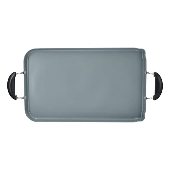 GoodCook Ceramic Nonstick Double Griddle, 18 in x 11 in (45.7 cm x 27.9 cm), Black