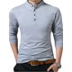 thumbnail image 1 of Sunloudy Hombres Primavera Otoño Slim Tops Color sólido Manga larga Cuello alto Camisas con botones Sunloudy moda, 1 of 3