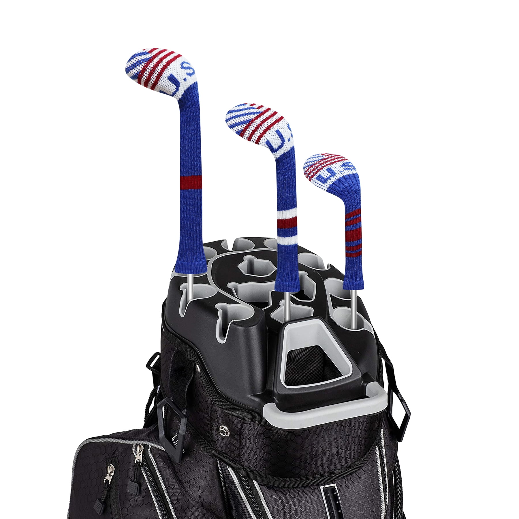 LeFeng 3Pcs Golf Club Covers, Knitted Golf Club Covers for 460cc Driver Fairway Woods and Hybrid Without Pom Pom