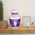 thumbnail image 6 of MUKTIVE Cherry Blossom Funeral Urns for Adult Male, Memorial Pink Butterfly Urn for Ashes for Women, Decorative Blue Cremation Urn, Burial Urns for Human Ashes, 3 Inch, 6 of 7