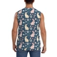 thumbnail image 4 of Kdxio Cute Rabbit Floral for Men's Muscle T-shirt,Sleeveless for Workout Running Athletic Gym Lounge Casual, 4 of 7
