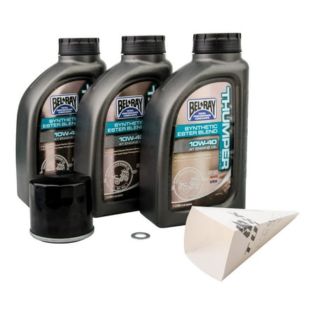 Tusk 4-Stroke Oil Change Kit for Bel-Ray Thumper Synthetic Blend 10W-40 For YAMAHA GRIZZLY 450 4x4 2011-2014