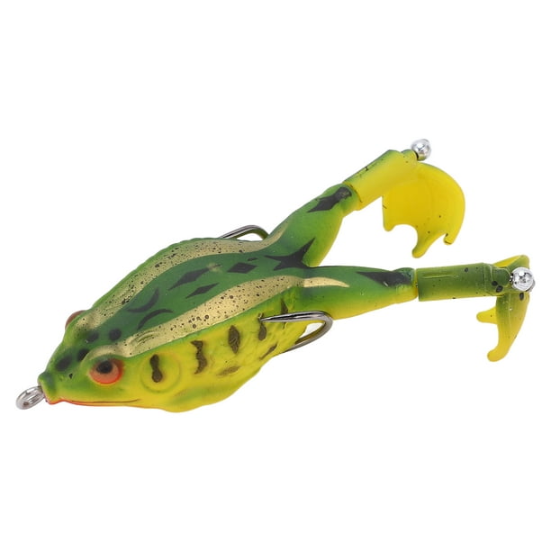 Wobythan Frog Bait Soft Silicone Artificial Thunder Frog Bait Fishing Lures With Double Propeller Feetgold Green