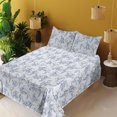 thumbnail image 2 of Ambesonne Floral Boho Fitted & Flat Sheet with Sham 3 Pcs Set, Garden Scene Romance, Twin XL, Pale Ceil Blue Pale Grey, 2 of 5