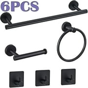 Bathroom Hardware Set Stainless Steel Bathroom Towel Rack Set Toilet Paper Holder for Bathroom Wall Mounted 6PCS