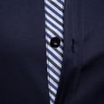 thumbnail image 6 of WREESH Men's Trendy Dress Button Down Shirts Casual Patchwork Long Sleeve with Turn-Down Collar, Striped and Triangular Collar Color Blocking for a Stylish Statement Navy, 6 of 9