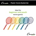 thumbnail image 4 of Champion Sports 21-Inch Plastic Tennis Racquet Set of 6 - Assorted Colors, 4 of 5
