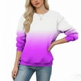 thumbnail image 5 of XPMWRP Women's Gradient Trendy Sweatshirt Casual Long Sleeve Crew Neck Pullover Loose Spring Fall Sweatshirt Watermelon Red XXL, 5 of 5