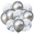 thumbnail image 1 of Kit 10 Globos Metálicos-crome Transparete Confeti Color Plata Lucky Balloons Chrome, 1 of 2