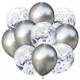thumbnail image 1 of Kit 10 Globos Metálicos-crome Transparete Confeti Color Plata Lucky Balloons Chrome, 1 of 2