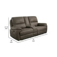 thumbnail image 5 of BenJara Vira 87 Inch Loveseat, Manual Recliner, Brown Faux Suede, Pine Wood, 5 of 5