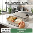 thumbnail image 3 of Portable Rechargeable Electric Lunch Box, Cordless Stainless Steel Food Warmer with Smart Timer, Temperature Display & Leak‑Proof Lid for Work and Travel, 3 of 7