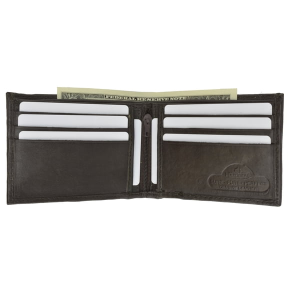 Marshal Genuine Lambskin Soft Leather Bifold Men's Wallet with inner Zipper