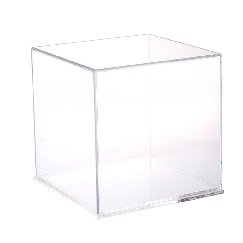 Clear Acrylic Plastic Display Box Case Dustproof Protection Self-Assembly 