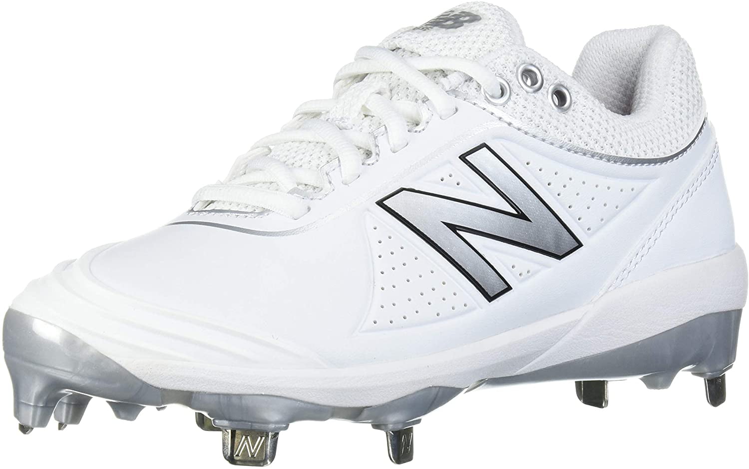 New Balance Women's Fuse V2 Metal Softball Shoe, White/Silver, 11 W US ...