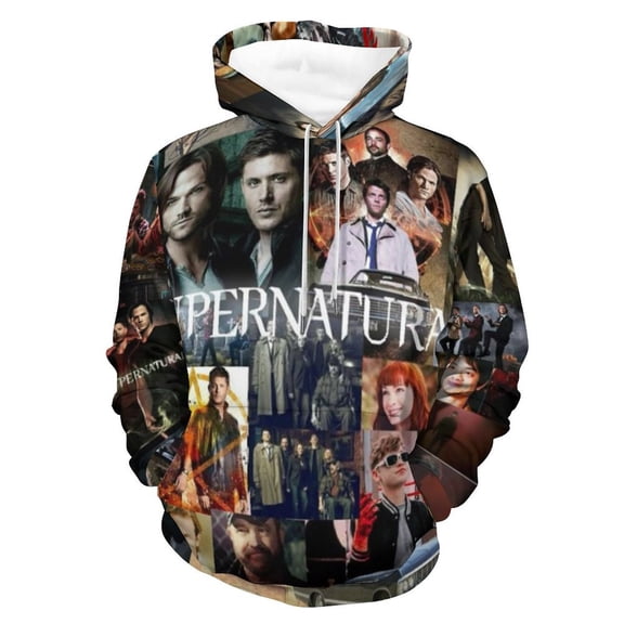 Unisex Supernatural Hoodie Outerwear Long Sleeve Sweatshirt With Pocket 3D Printed Pullover Hoodies Blouse S