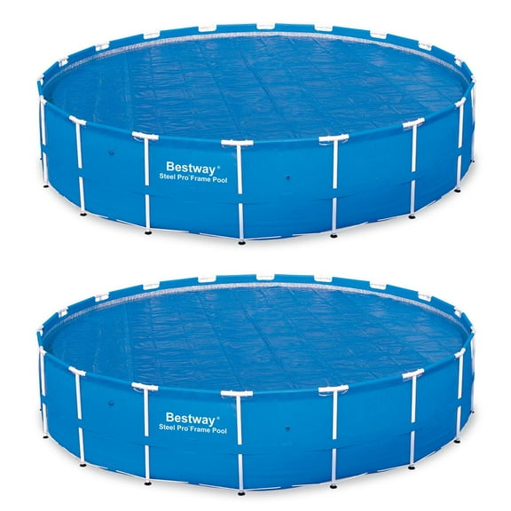 Bestway 18 foot Round Above Ground Swimming Pool Solar Heat Cover (2 Pack)