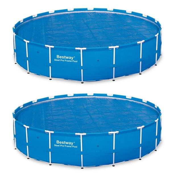 Bestway 18 Foot Round Above Ground Swimming Pool Solar Heat Cover (2 Pack)