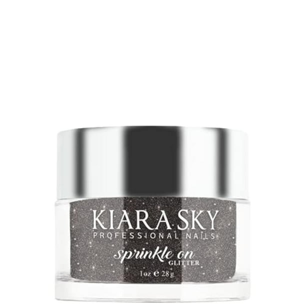 Arte de uñas con purpurina 3D de Kiara Sky | Colección Sprinkle On 1 oz | Mezclar con acrílico, esmalte en gel o polvos de inmersión | Steel The Night (brillo metálico ultrafino)