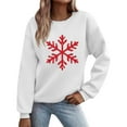 thumbnail image 2 of Cadancy Holiday Tops for Women Christmas Snowflake Crew Neck Long Sleeve Pullover Sweatshirts Festival Holiday Winter Funny Shirts Casual Loose Xmas Outfits 2025, 2 of 5