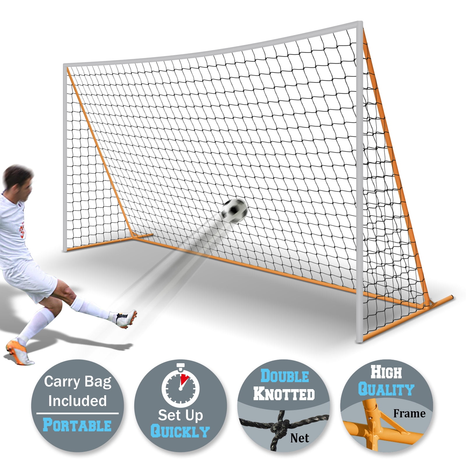 Sunrise Outdoor 12' x 6' Portable Soccer Goal Football Goal Sport