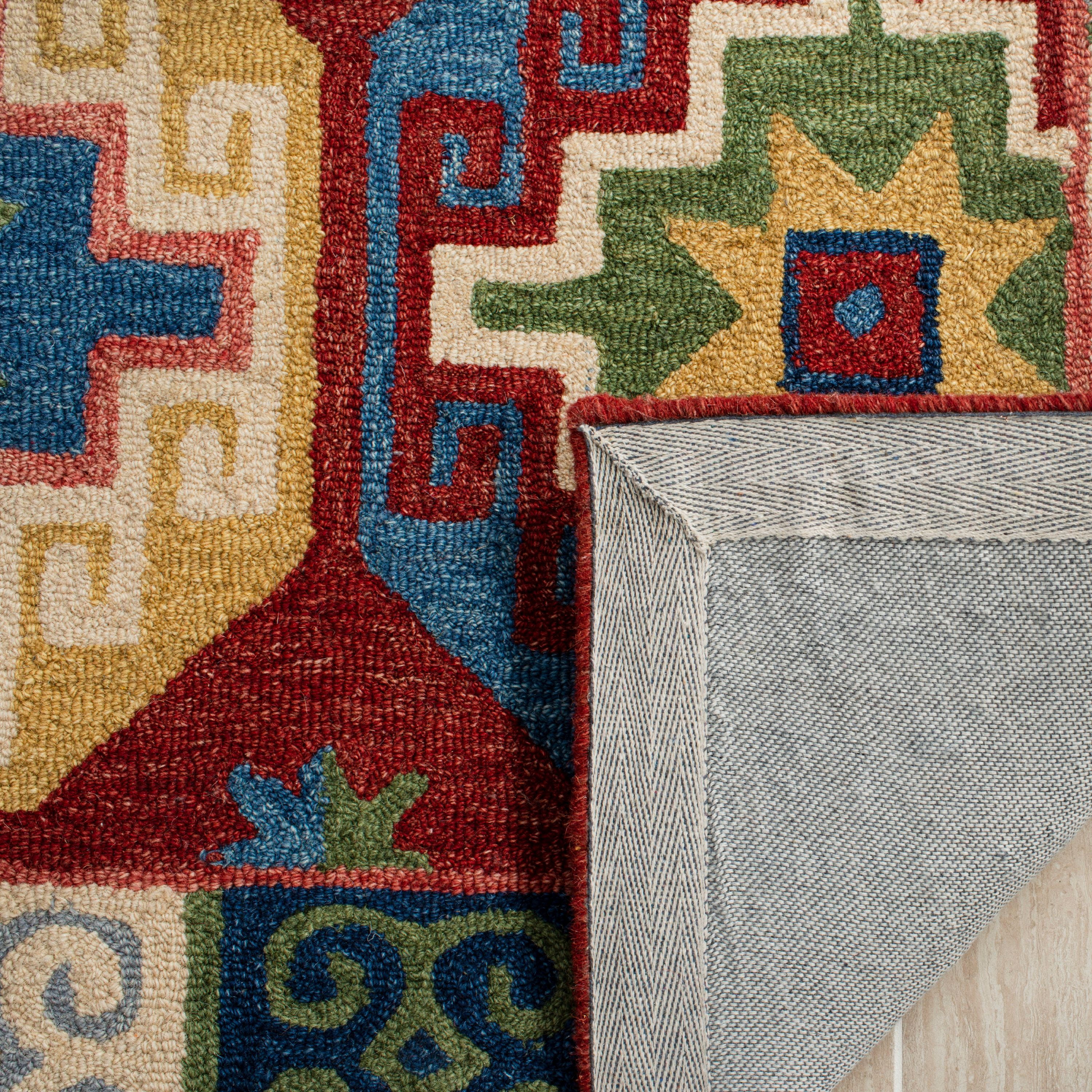 SAFAVIEH Aspen Collection APN802Q Handmade Red / Blue Rug
