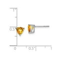 thumbnail image 3 of 1.00 Carat (ctw) Trillion-Cut Citrine Solitaire Post Earrings in 14K White Gold, 3 of 4