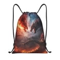 thumbnail image 1 of Xecao Fire Sky Dragon Pattern Sports Drawstring Backpack - String Swim Gym Bag with Wet Proof Pocket for Women&Men-Medium, 1 of 6