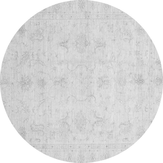 Ahgly Company Indoor Round Oriental Gray Traditional Area Rugs, 3' Round