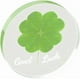 thumbnail image 1 of Amuleto de bolsillo de trébol de cuatro hojas, símbolo de buena suerte, acrílico, 2,76 pulgadas, plano, redondo, planta verde, pisapapeles motivacional positivo, cabujones., 1 of 5
